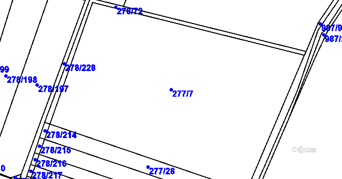 Parcela st. 277/7 v KÚ Štipoklasy, Katastrální mapa