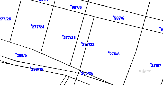 Parcela st. 277/22 v KÚ Štipoklasy, Katastrální mapa