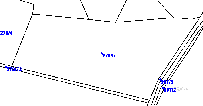 Parcela st. 278/5 v KÚ Štipoklasy, Katastrální mapa