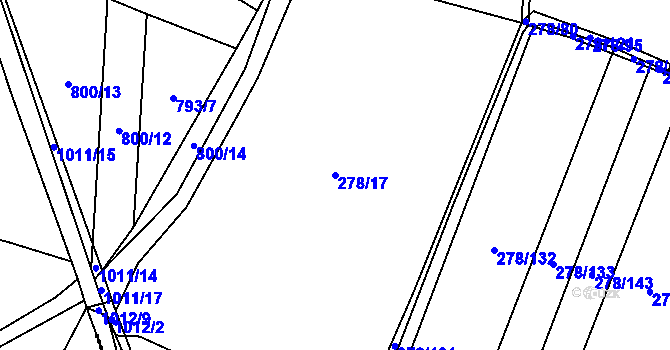 Parcela st. 278/17 v KÚ Štipoklasy, Katastrální mapa