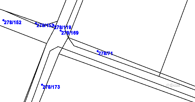 Parcela st. 278/71 v KÚ Štipoklasy, Katastrální mapa