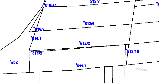 Parcela st. 512/2 v KÚ Štipoklasy, Katastrální mapa