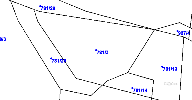 Parcela st. 781/3 v KÚ Štipoklasy, Katastrální mapa