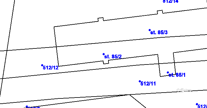 Parcela st. 85/2 v KÚ Štipoklasy, Katastrální mapa
