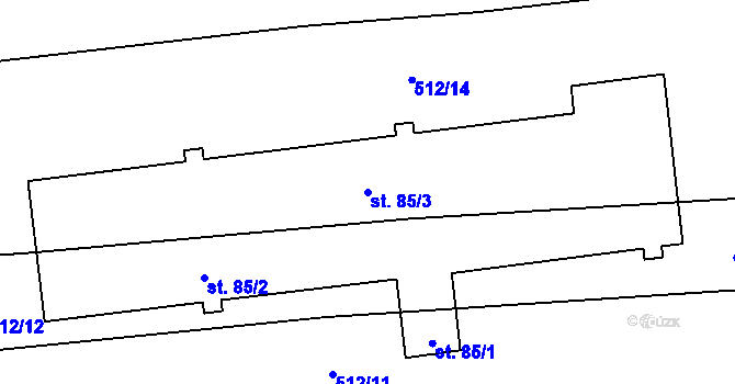 Parcela st. 85/3 v KÚ Štipoklasy, Katastrální mapa