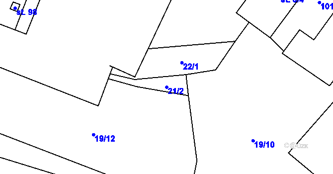 Parcela st. 21/2 v KÚ Štipoklasy, Katastrální mapa