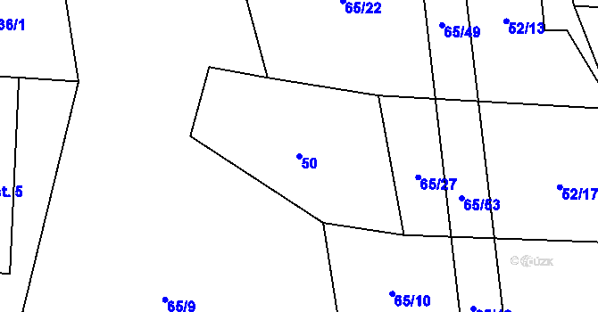 Parcela st. 50 v KÚ Štipoklasy, Katastrální mapa