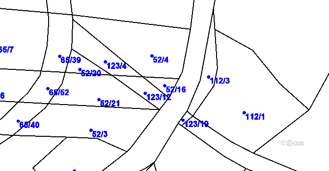 Parcela st. 52/16 v KÚ Štipoklasy, Katastrální mapa