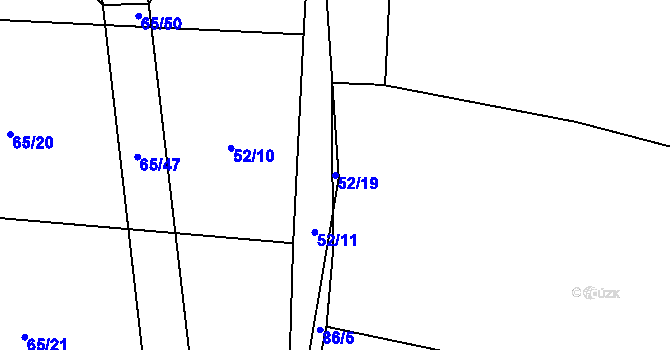 Parcela st. 52/19 v KÚ Štipoklasy, Katastrální mapa
