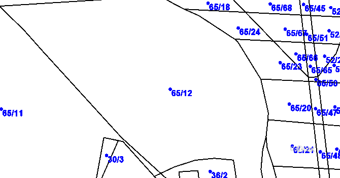 Parcela st. 65/12 v KÚ Štipoklasy, Katastrální mapa