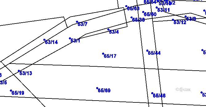 Parcela st. 65/17 v KÚ Štipoklasy, Katastrální mapa