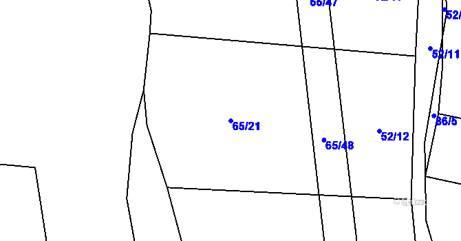 Parcela st. 65/21 v KÚ Štipoklasy, Katastrální mapa