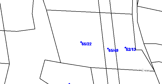Parcela st. 65/22 v KÚ Štipoklasy, Katastrální mapa