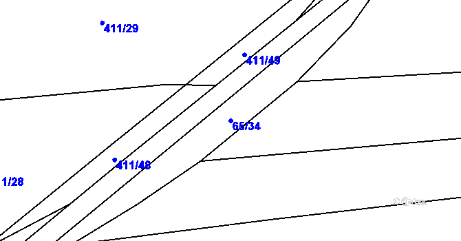 Parcela st. 65/34 v KÚ Štipoklasy, Katastrální mapa