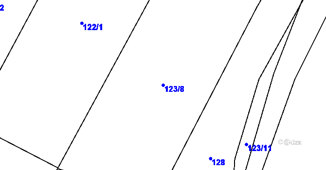 Parcela st. 123/8 v KÚ Štipoklasy, Katastrální mapa