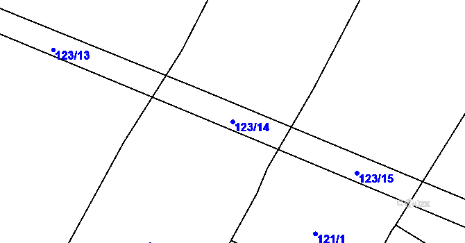 Parcela st. 123/14 v KÚ Štipoklasy, Katastrální mapa