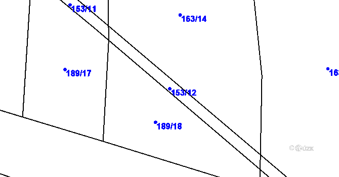 Parcela st. 153/12 v KÚ Štipoklasy, Katastrální mapa