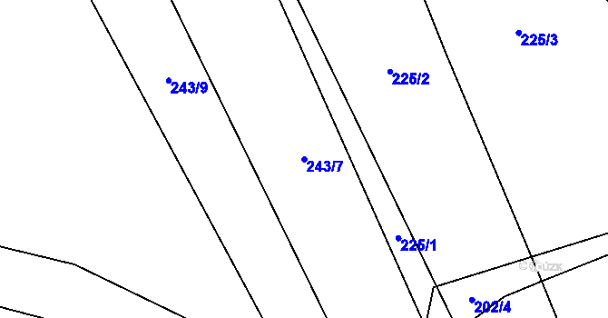 Parcela st. 243/7 v KÚ Štipoklasy, Katastrální mapa