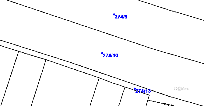 Parcela st. 274/10 v KÚ Štipoklasy, Katastrální mapa