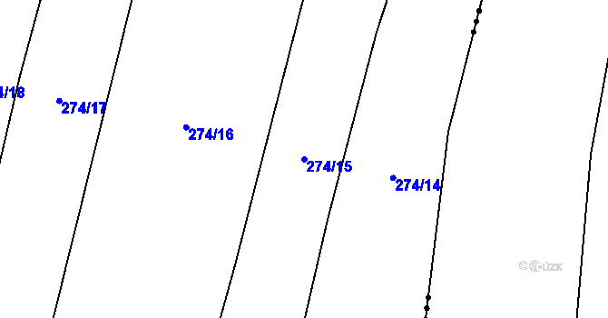 Parcela st. 274/15 v KÚ Štipoklasy, Katastrální mapa