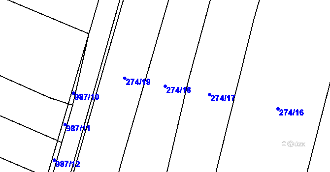 Parcela st. 274/18 v KÚ Štipoklasy, Katastrální mapa