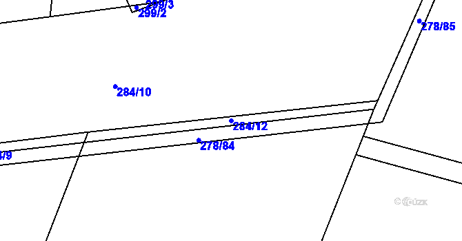 Parcela st. 284/12 v KÚ Štipoklasy, Katastrální mapa