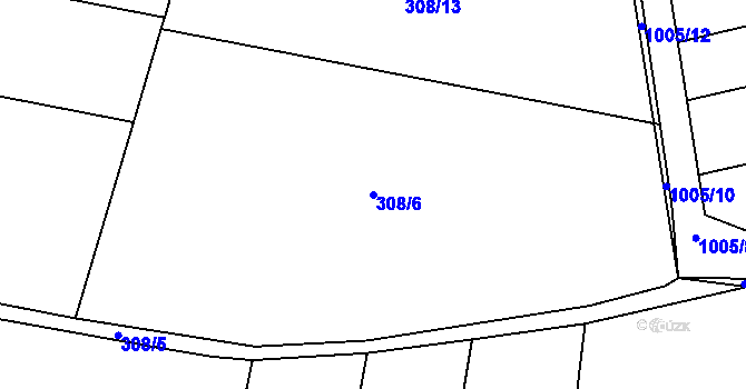 Parcela st. 308/6 v KÚ Štipoklasy, Katastrální mapa