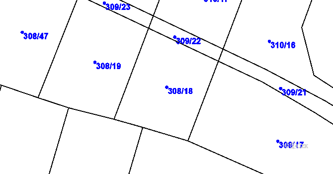 Parcela st. 308/18 v KÚ Štipoklasy, Katastrální mapa