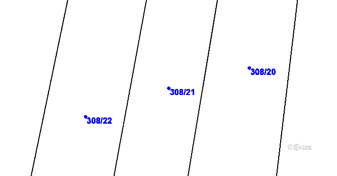Parcela st. 308/21 v KÚ Štipoklasy, Katastrální mapa