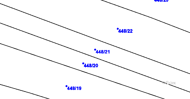 Parcela st. 448/21 v KÚ Štipoklasy, Katastrální mapa