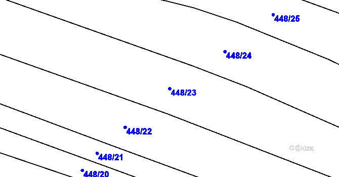 Parcela st. 448/23 v KÚ Štipoklasy, Katastrální mapa