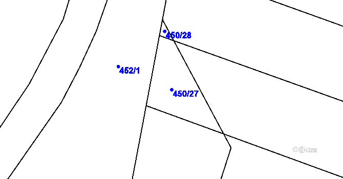 Parcela st. 450/27 v KÚ Štipoklasy, Katastrální mapa