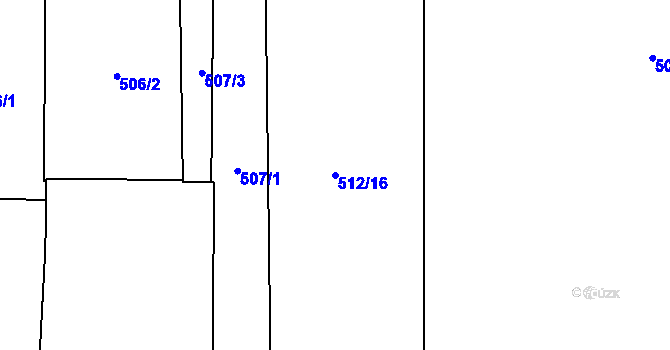 Parcela st. 512/16 v KÚ Štipoklasy, Katastrální mapa