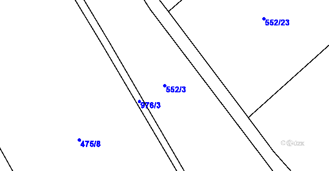 Parcela st. 552/3 v KÚ Štipoklasy, Katastrální mapa