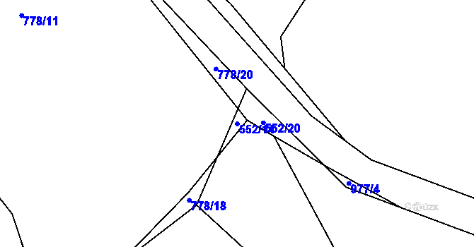 Parcela st. 552/14 v KÚ Štipoklasy, Katastrální mapa