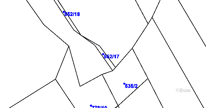 Parcela st. 552/17 v KÚ Štipoklasy, Katastrální mapa