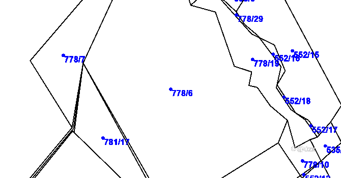 Parcela st. 778/6 v KÚ Štipoklasy, Katastrální mapa