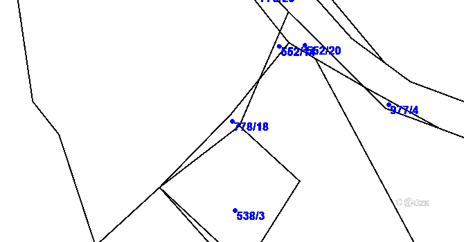 Parcela st. 778/18 v KÚ Štipoklasy, Katastrální mapa