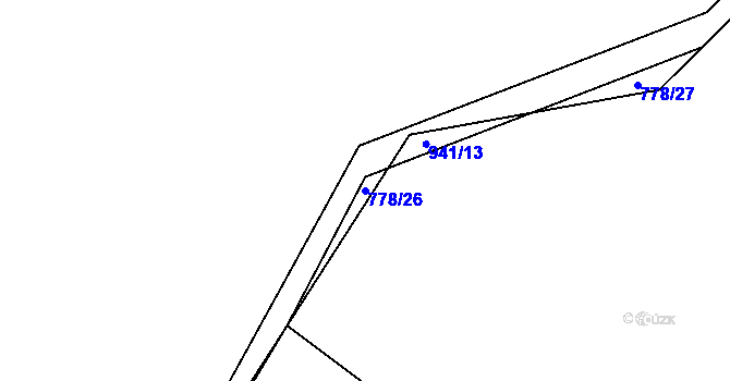 Parcela st. 778/26 v KÚ Štipoklasy, Katastrální mapa