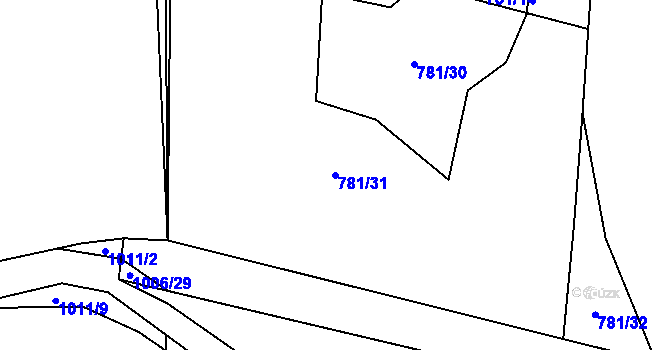 Parcela st. 781/31 v KÚ Štipoklasy, Katastrální mapa