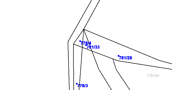 Parcela st. 781/33 v KÚ Štipoklasy, Katastrální mapa
