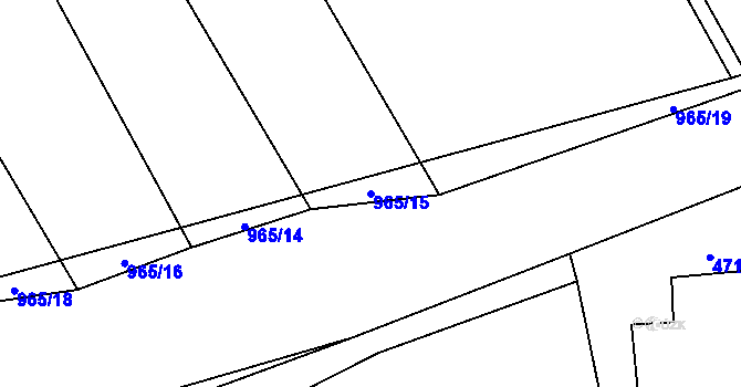 Parcela st. 965/15 v KÚ Štipoklasy, Katastrální mapa