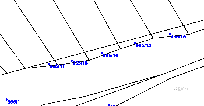 Parcela st. 965/16 v KÚ Štipoklasy, Katastrální mapa