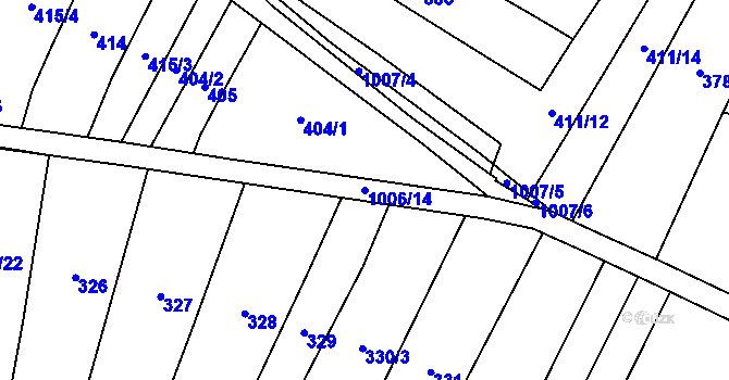 Parcela st. 1006/14 v KÚ Štipoklasy, Katastrální mapa