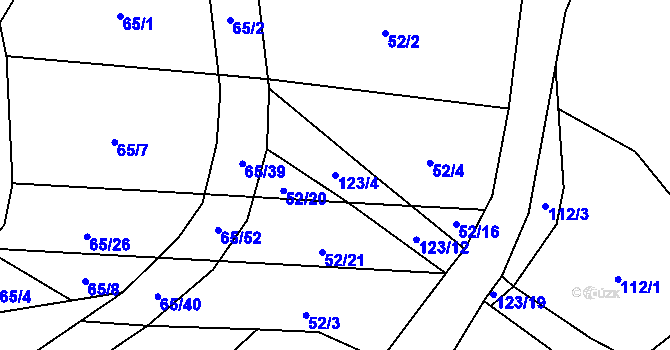 Parcela st. 123/4 v KÚ Štipoklasy, Katastrální mapa