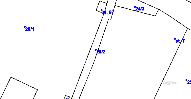Parcela st. 28/2 v KÚ Štipoklasy, Katastrální mapa