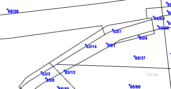 Parcela st. 53/14 v KÚ Štipoklasy, Katastrální mapa