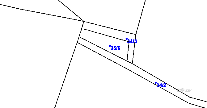 Parcela st. 35/5 v KÚ Hašov, Katastrální mapa