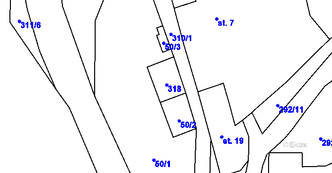Parcela st. 20 v KÚ Svinná u Štítar, Katastrální mapa