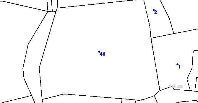 Parcela st. 41 v KÚ Svinná u Štítar, Katastrální mapa